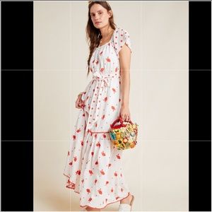 Anthropologie Embroidered Maxi Dress